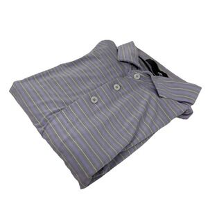 RLX Ralph Lauren Mens Large Purple White Striped Performance Golf Polo Shirt